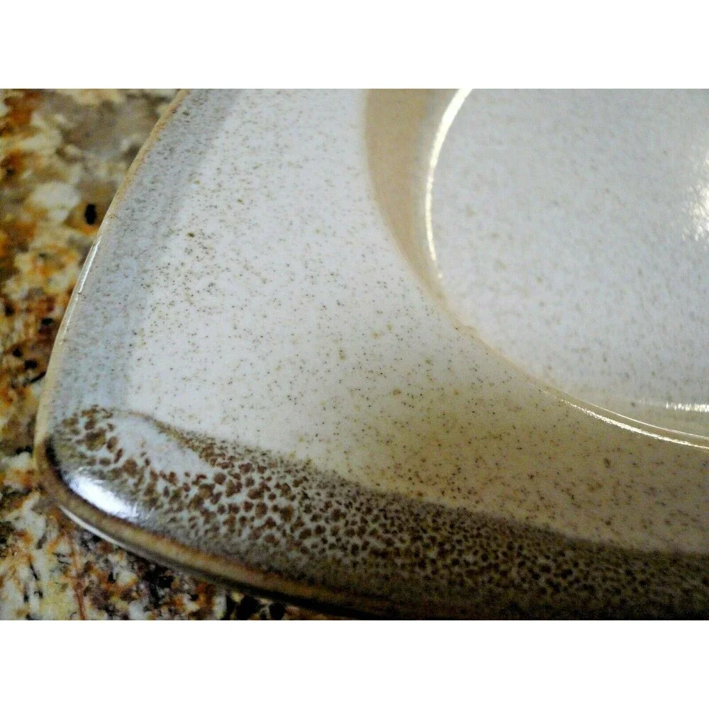 Rego Stoneware Set (s) of 4 Fish Shaped Seafood Server Plates Platters Speckled